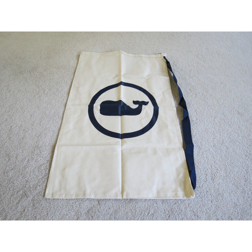 New Vineyard Vines Canvas Duffle Bag Drawstring Laundry Blue Whale Large 22x34